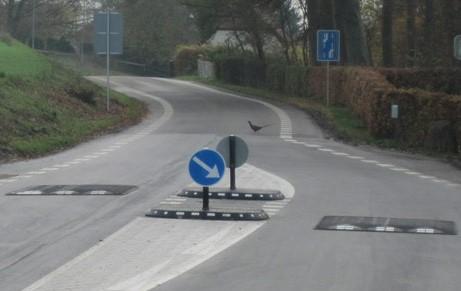 TDJ Typegodkendt Pudebump og helleanlæg fra trafikgummi.dk - chikane og fartdæmpning